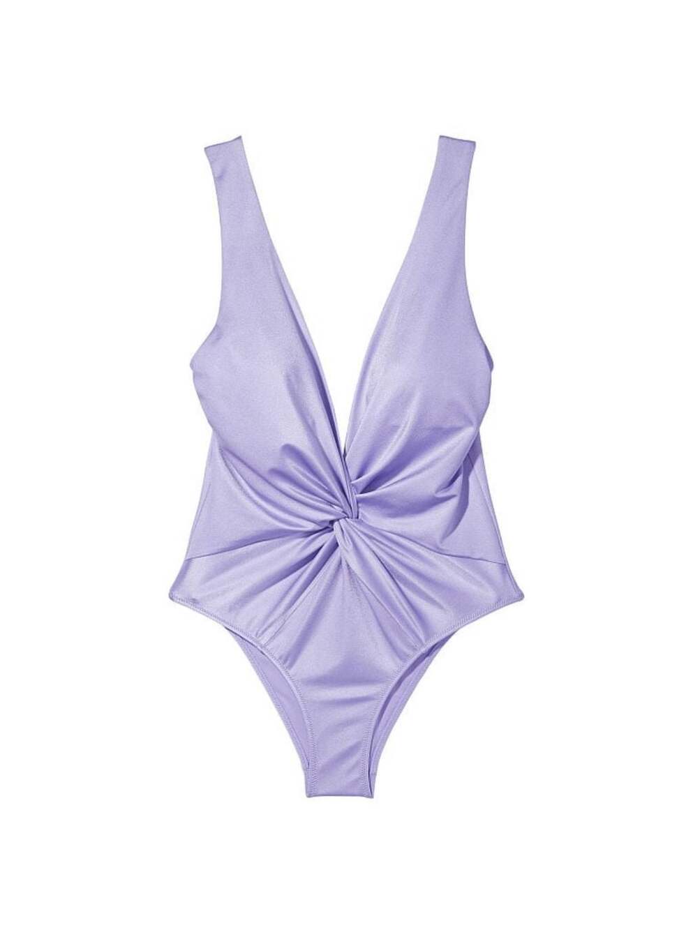 Victoria's Secret Shimmer Twist-Front V-Neck One-Piece Swimsuit in Lavender NWT